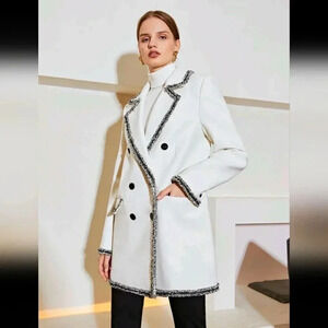 PREMIUM VISCOSE CONTRAST BINDING OVERSIZED BLAZER